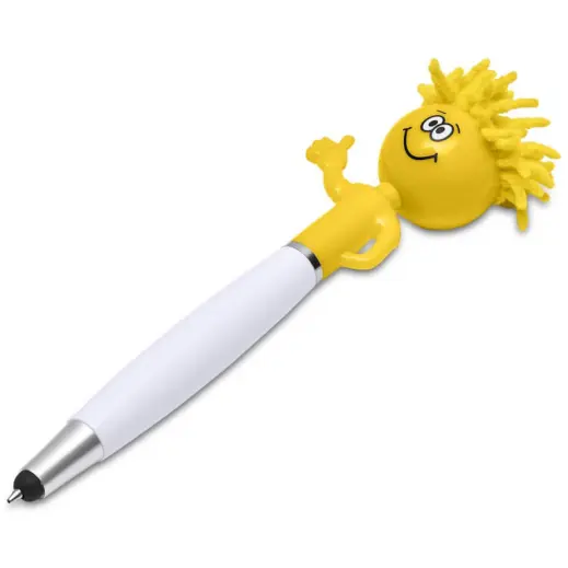 Altitude Moptopper Thumbs-Up Stylus Ball Pen & Screen Cleaner Yellow